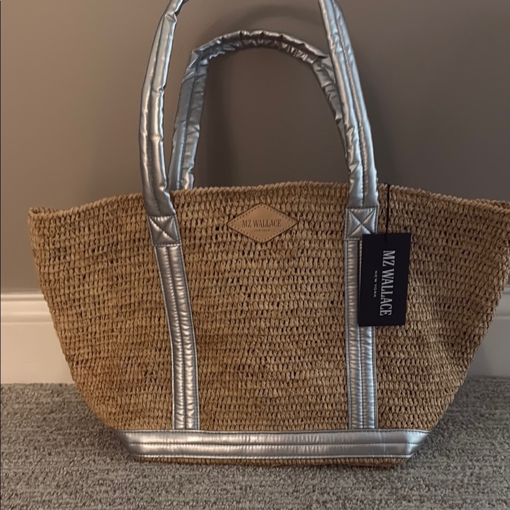 MZ Wallace Woven Tote with Silver Accents